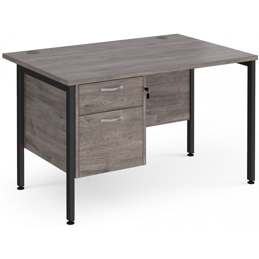 Maestro H Frame Straight Office Desk with Fixed Pedestal 